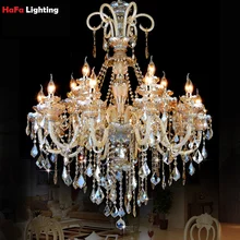 Современный Большой осветительная хрустальная люстра люстры шикарные роскошные люстры экспорт K9 хрустальная люстра европейского стиля с украшением в виде кристаллов люстры