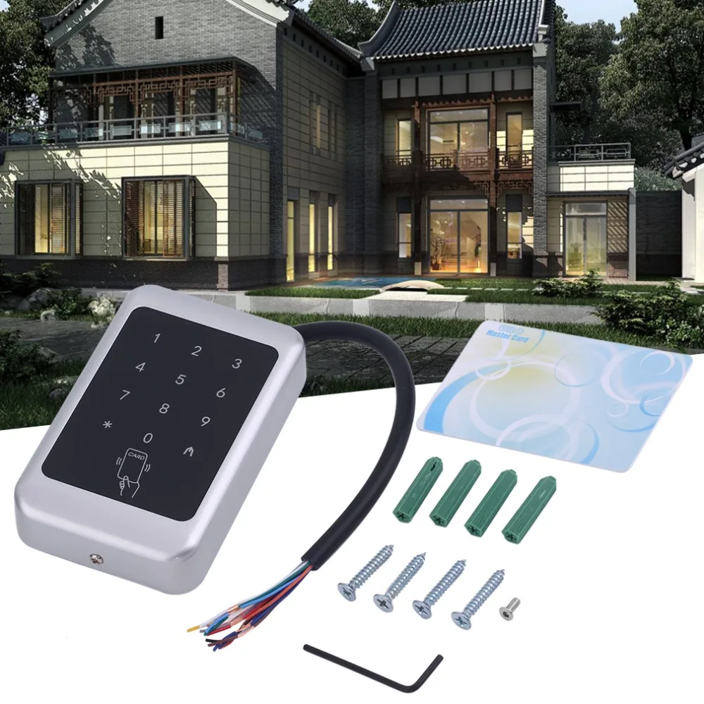 

256 Khz 12V DC RFID Door Reader Mini Keypad Proximity ID Access Control System EM4100/TK4100 Card Access Control Door Opener