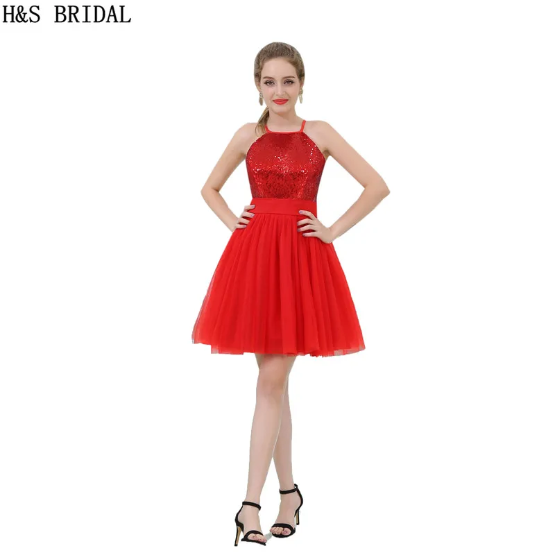 Short Red Halter Dress