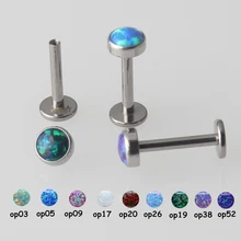 G23 пирсинг для губ с титановым опалом Топы Лабрет с G23 титаном с внутренней резьбой основание ушной хрящи трагус спиральная шпилька