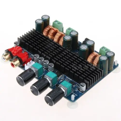 

TPA3116 2.1 channels 50w + 50w + 100w(bass) Digital stereo power amplifier board