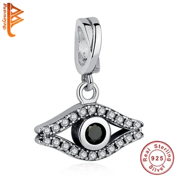 

Wholesale 5PCS 925 Sterling Silver Black Eye Dangle Charm Bead Fit Original Charms Bracelet Trinket Jewelry Silver 925 Bead