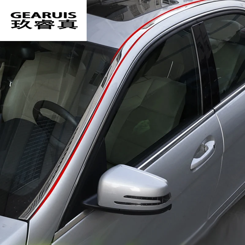 

Car styling Auto Side Skirt Car Roof stainless steel Sticker Side Body Door Decoration Trim for Mercedes Benz C Class W204 08-14