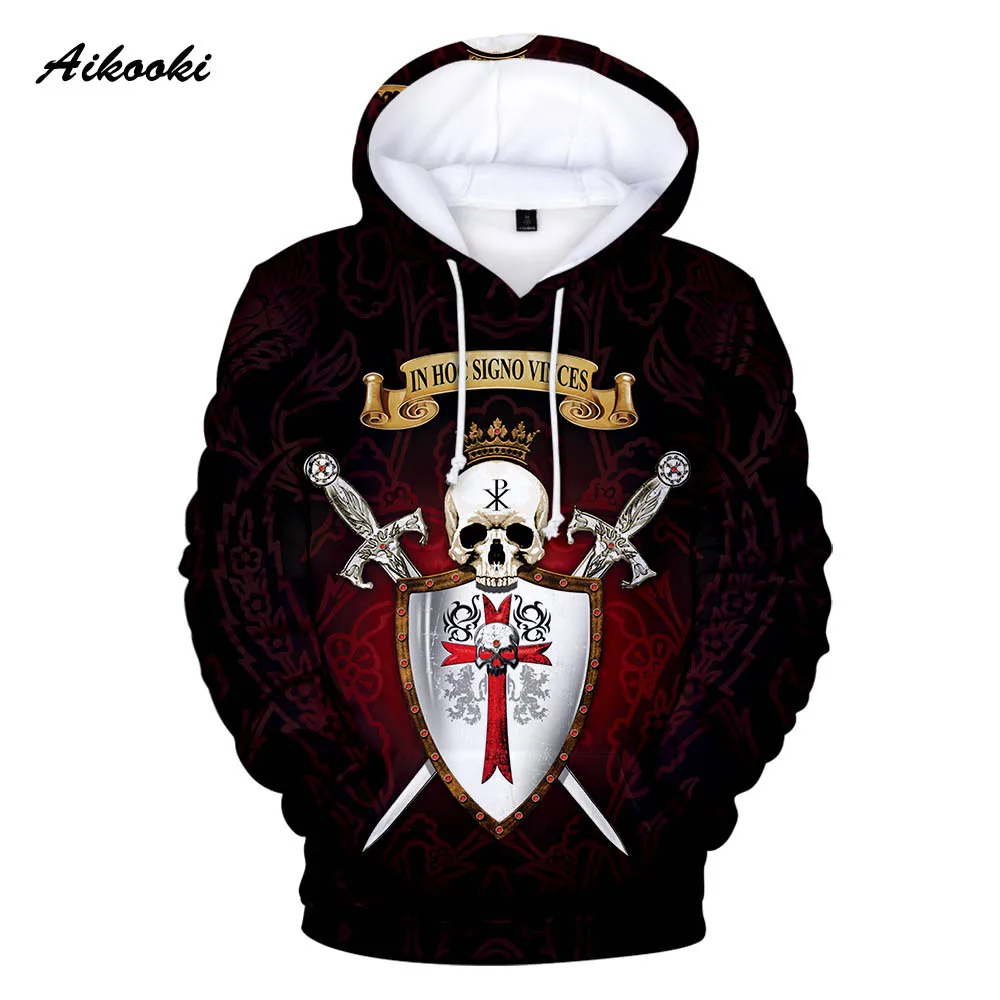 

Aikooki Knights Templar Hoodies Men/Women Hoody Sweatshirts 3D Hooded Mens Hero Of Knights Templar Polluver Fashion Tracksuits