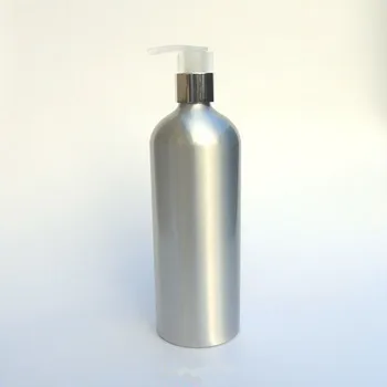 

Free shipping silver color 500ml aluminum bottles with pump for lotion, shampoo, empty package bottle