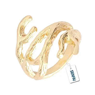 

2016 Unique Design Branch Pattern Charm Finger Ring,True Gold Plating Unisex Jewelry Popular to Men/Women