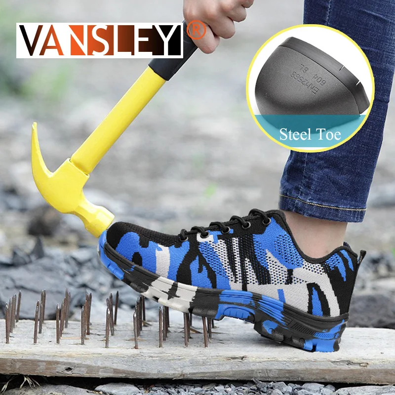 سلامة للجنسين الأحذية أحذية رجالي خفيفة الوزن تنفس الصلب اصبع القدم حذاء برقبة للعمل الرجال مكافحة تحطيم البناء في الهواء الطلق رياضية 35-48