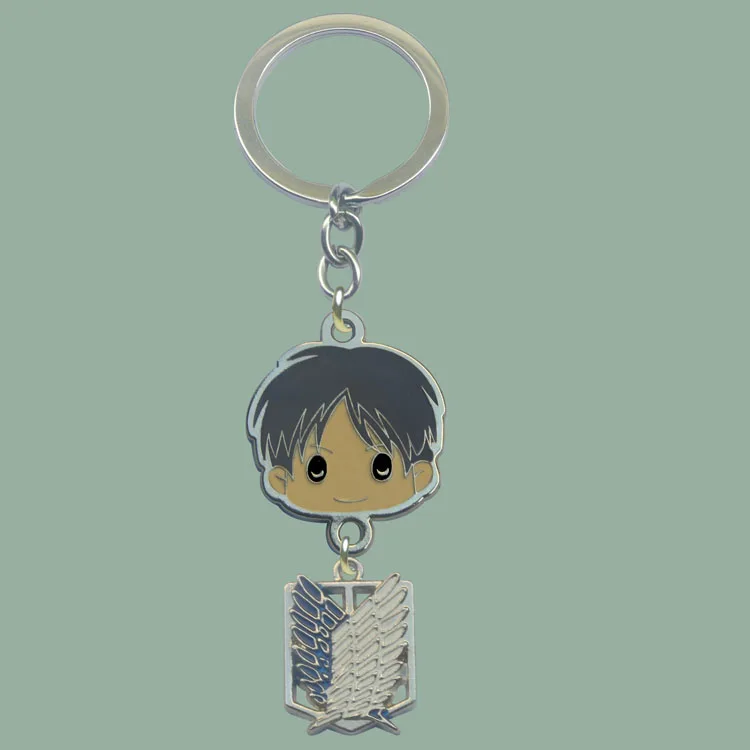 

Attack on Titan Anime Key Chain Metal Key Ring Car Keychain cute Cute figure Full Metal key ring 2018 cute Gift for Boys Girls