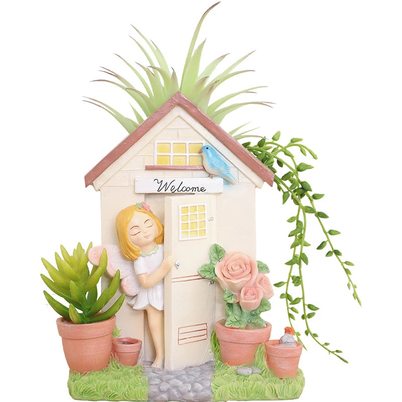 

Cartoon Flower Fairy Flower Pot Figurines Beauty Resin Crafts Ornament Miniatures Home Decor Accessories Birthday Gifts Kids Toy