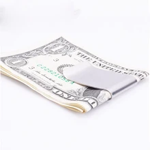 Clamp-Holder Pocket Money-Clip Cash-Id Stainless-Steel Slim Silver Credit-Card Double-Sided