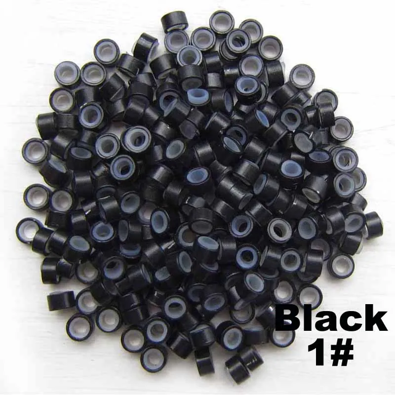 Micro Rings 5*3MM 200/500Pcs Micro Crimp Beads Micro Bead Hair Silicone Ring/Links/Beads For