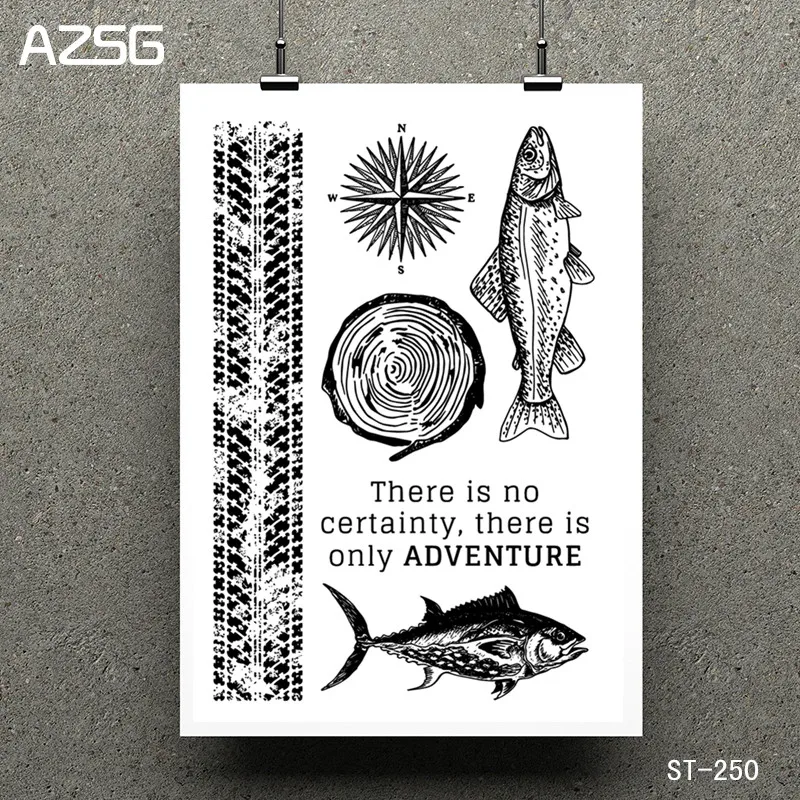 

Ocean adventure Clear Stamp for Scrapbooking Rubber Stamp Seal Paper Craft Clear Stamps Card Making