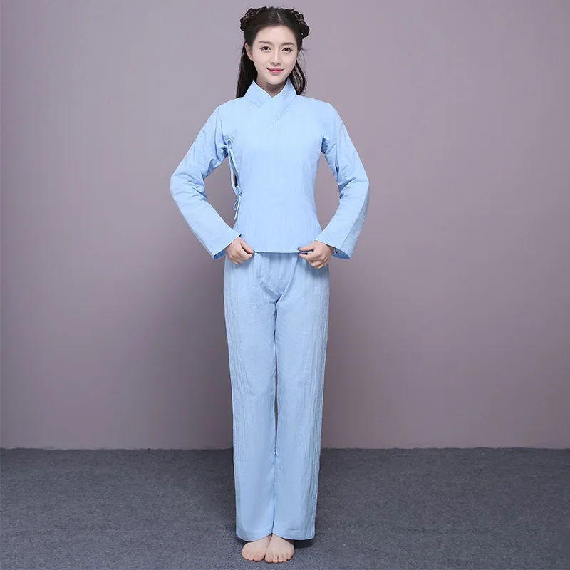 Young Lady Chinese Ancient Undershirt Set Women Tang Suit Clothing