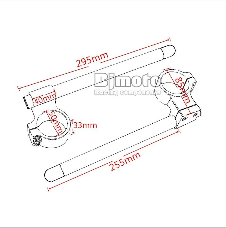 BJMOTO 50 мм мотоциклетные Riser Вилка Трубки рукоятки клип на поднятый для Honda Kawasaki SUZUKI YAMAHA APRILIA DUCADI Триумф