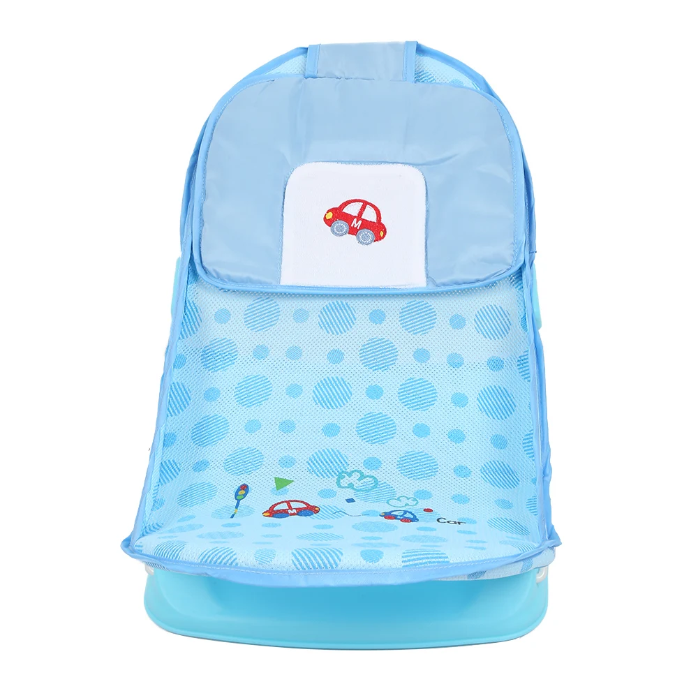 Foldable Baby Bather 15KG Load Bearing Infant Soft Polyester Mesh 3-level Height Slots