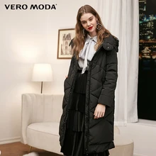 Vero Moda пуховик женский с капюшоном съемный рукав боковая молния плед длинный пуховик для женщин | 318312502