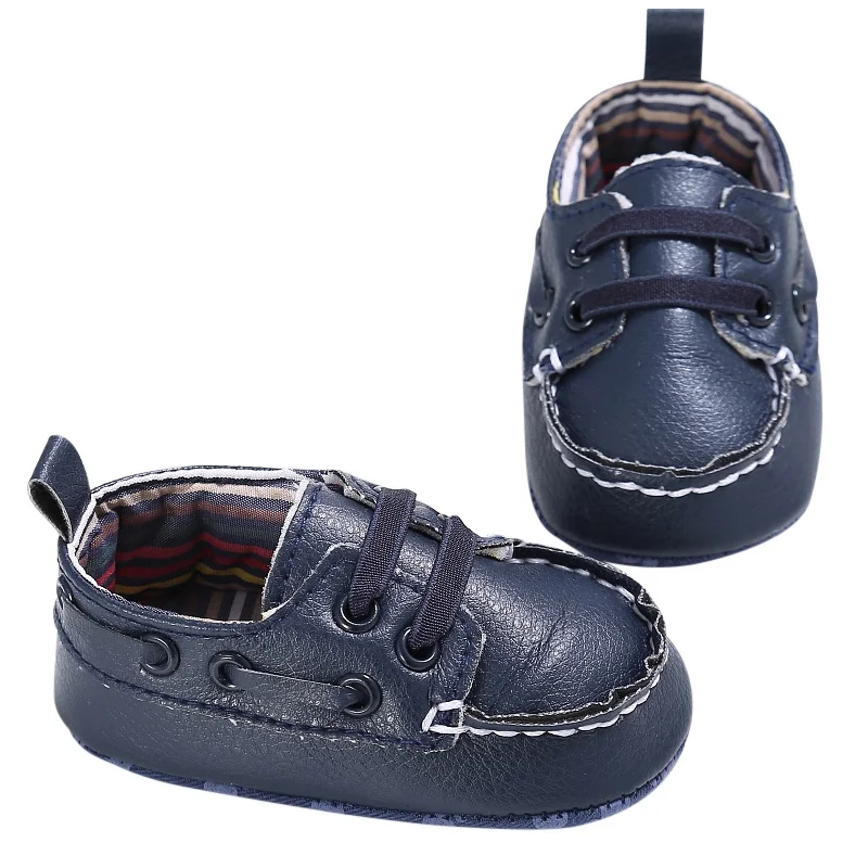 WEIXINBUY для маленьких мальчиков и девочек мягкая подошва кроватки обувь из искусственной кожи кроссовки Prewalker повседневная спортивная обувь
