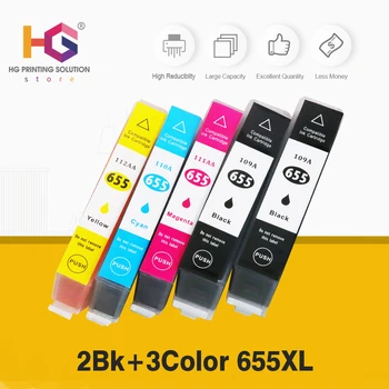 

QSYRAINBOW replacement for HP 655xl for HP655 C M Y BK Ink Cartridge with chip For HP Deskjet 4615/5525 /6520 /6525 printer