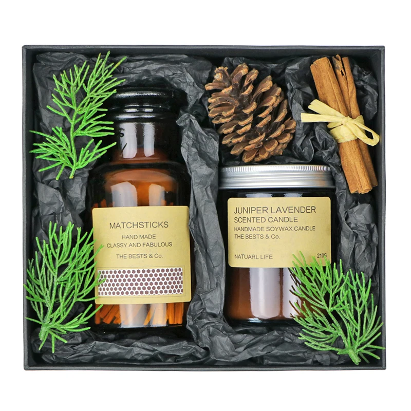 Aromatherapy Candle And Match Gift Box Set Smoke free