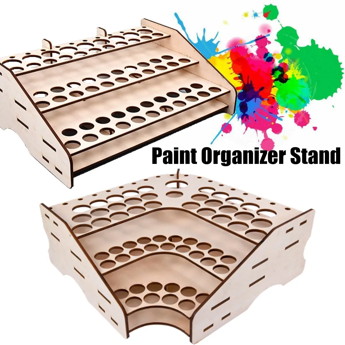 

74/81 Bottles Wooden Pigment Bottle Storage Organizer Color Paint Ink Brush Stand Rack Modular Holder Home School 3 Layers