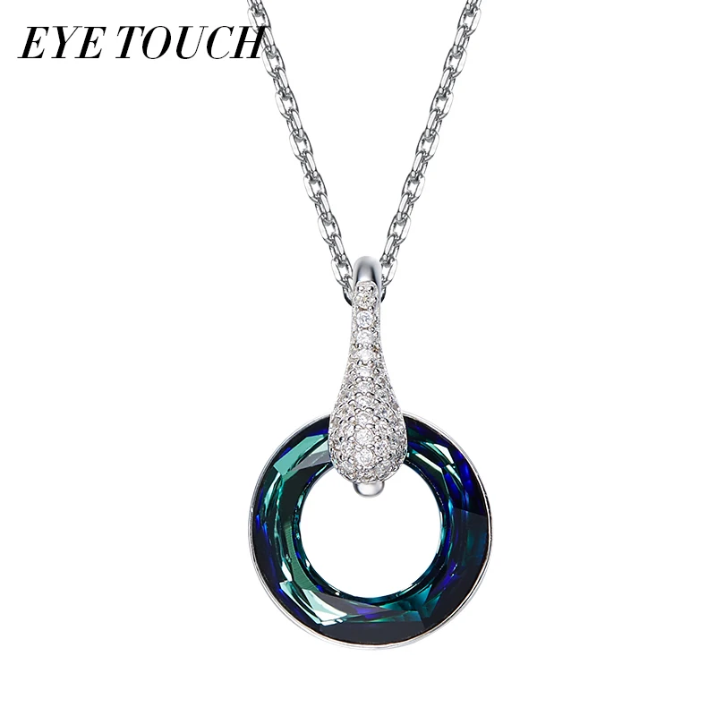 

EYE TOUCH Romantic Crystals From Swarovski Pendants Women Necklaces Luxury Elegant Jewelry Crystal Round Shaped Fashion Retro