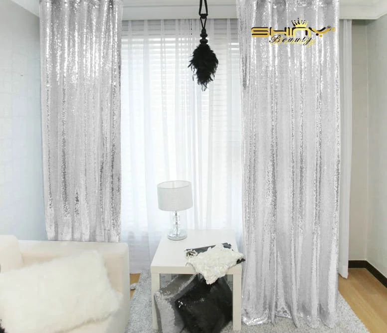 Shinybeauty фон с пайетками 9FTX9FT Серебряный занавес серебряный задний для фотостудии
