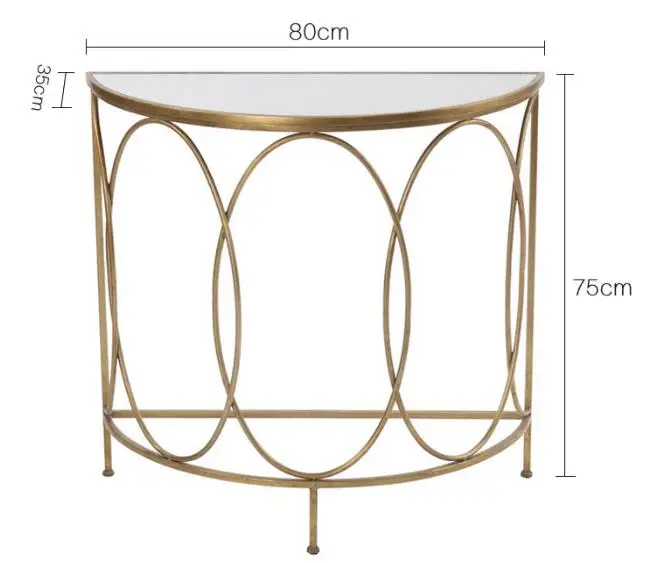 Луи Мода диван столы простой железный золотой полукруг Творческий крыльцо Творческий стекло - Цвет: G1