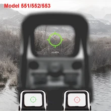 Nouvelle lunette de chasse tactique en aluminium, 1x holographique, point rouge, luminosité réglable, 551 552 553 noir