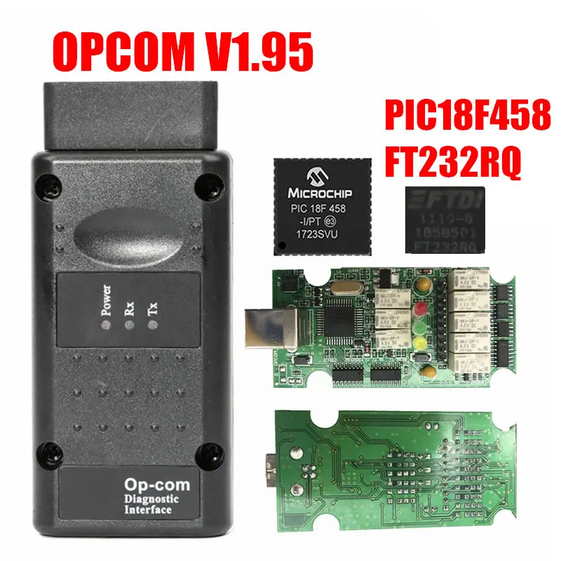 OP-COM Opel OP COM OBD2 сканер OPCOM 1,99 PIC18F458 FTDI OPCOM профессиональный диагностический сканер Opel OPCOM V1.99 - Цвет: V1.95 FT232RQ