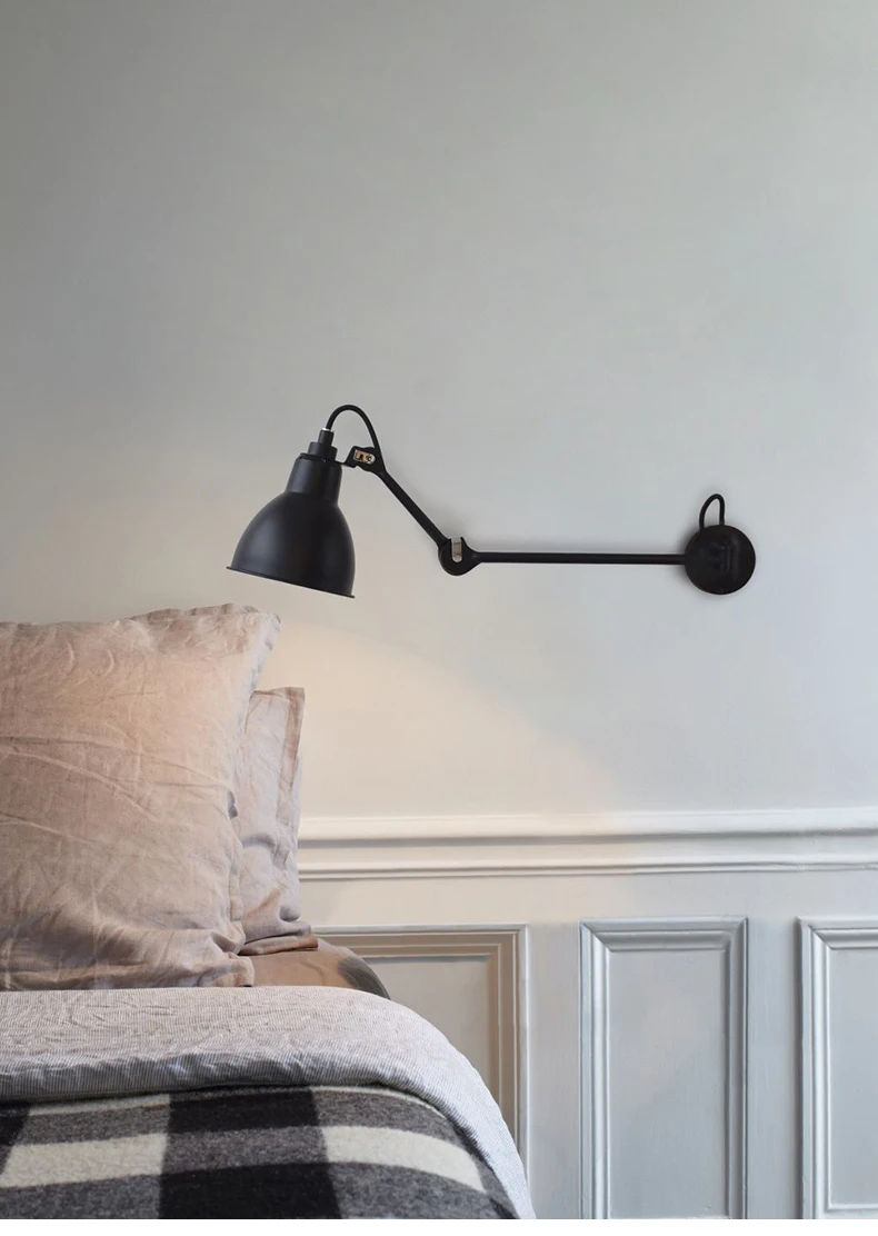 Luzes da Lâmpada de Parede para Leitura Flexível do Vintage Lâmpada de Parede Moderno Ajustável Longo Braço Oscilante 360 Graus Rotatable Preto Metal Led 6 Moderno ajustável longo braço oscilante luzes da