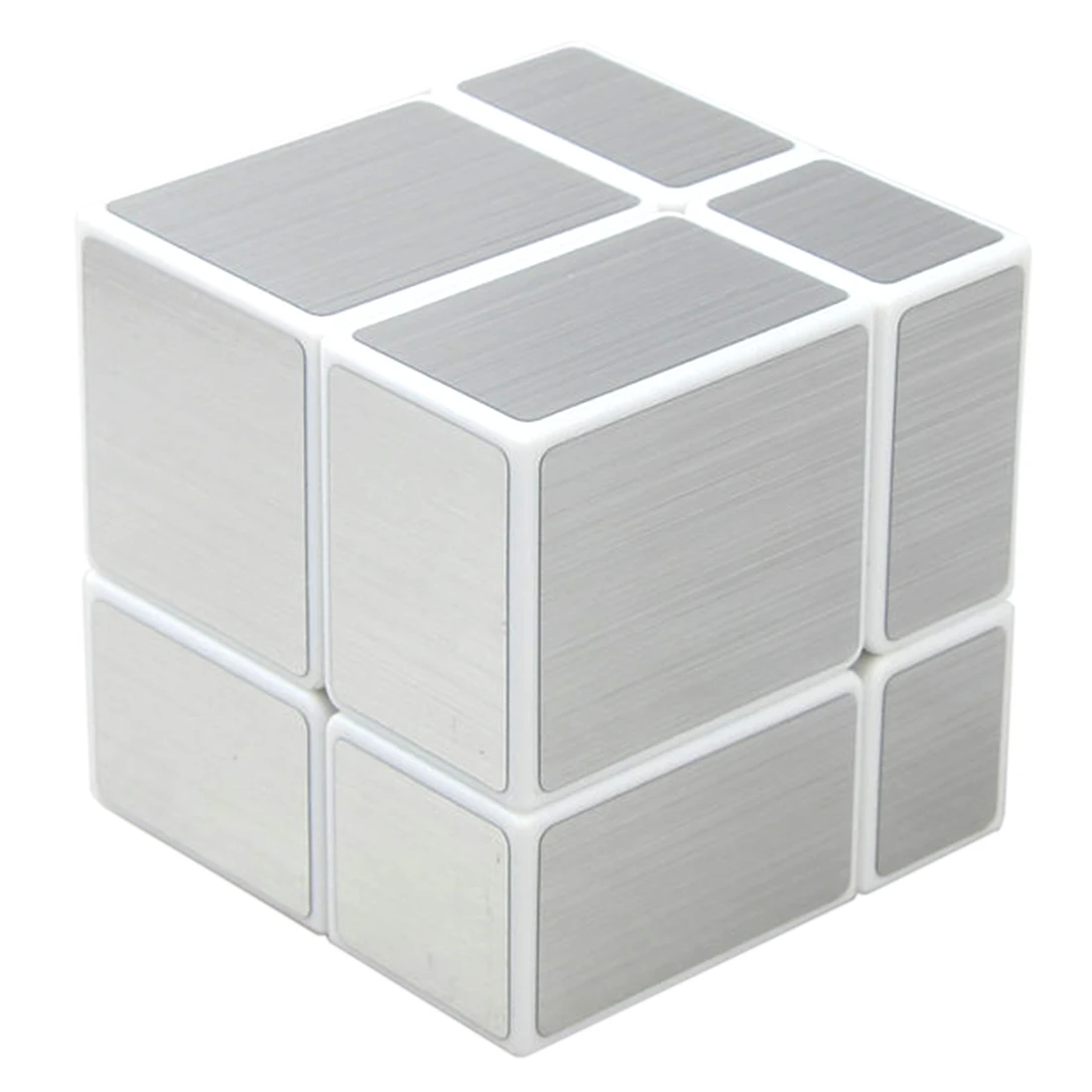 Shengshou 2X2 зеркальные Блоки Magic Cube (серебристый Wiredrawing) обучающая Подарочная игрушка для детей-белая основа