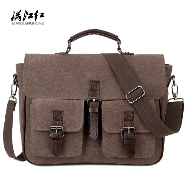 Manjianghong Fashion Canvas Business Men Briefcase Messenger Bag Manjianghong Fashion Canvas Business Men Briefcase Messenger Bag Classic Crossbody Casual Vogue Handbags Satchels