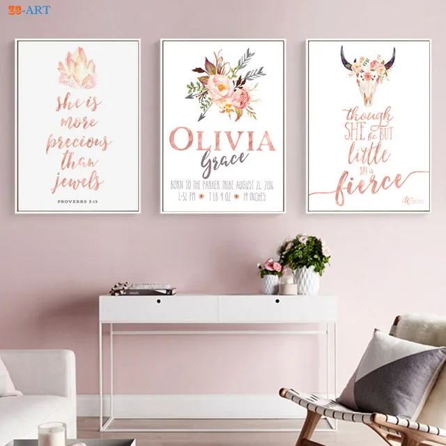 Pink And Gray Canvas Painting Quotes Fl Wall Art Pink And Gray Canvas Painting Quotes Fl Wall Art Prints Tribal Boho Nursery Decor