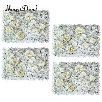 

MagiDeal 4pcs Artificial Silk Flower Wall Panels Wedding Party Venue Decor 60 x 40cm