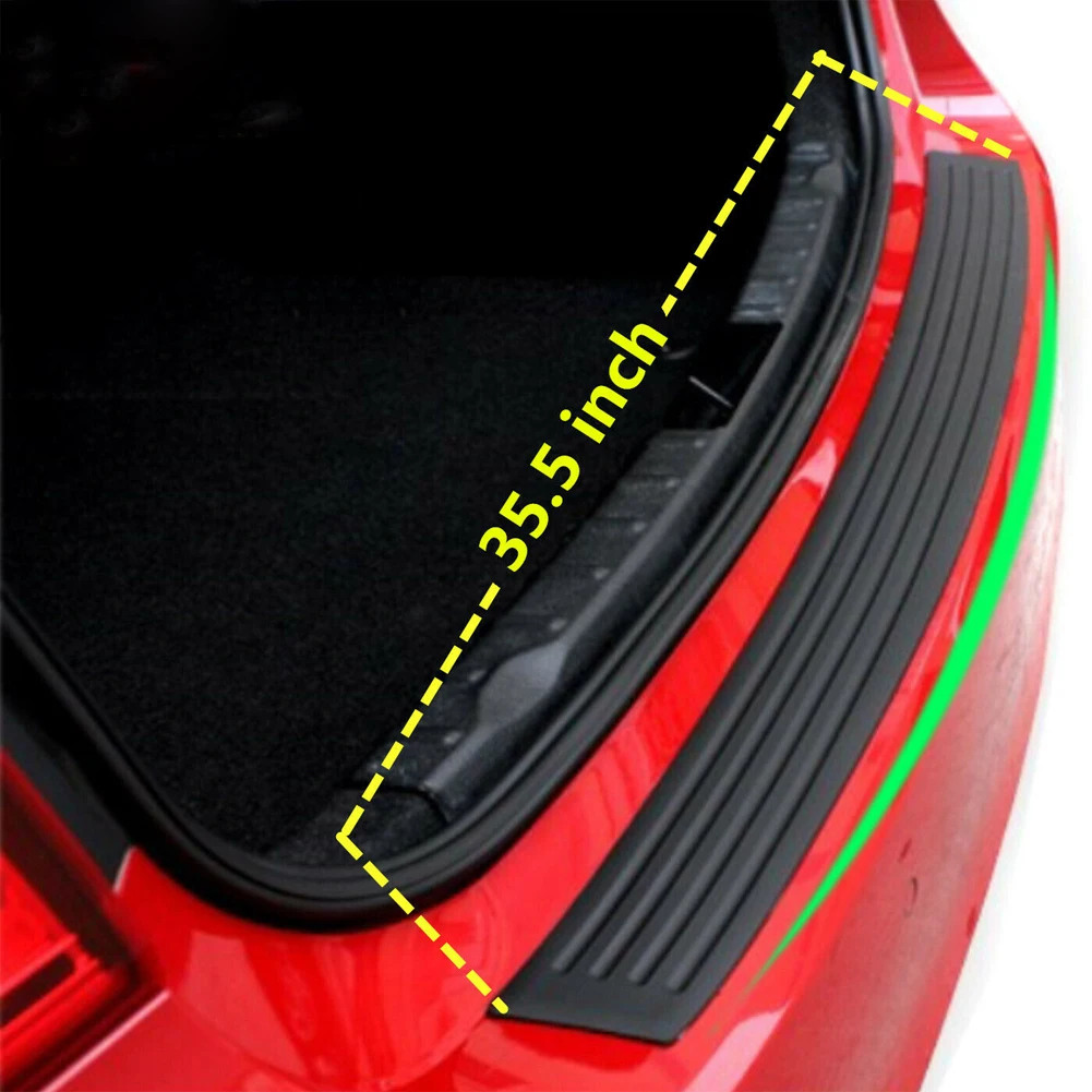 1x Car Rear Bumper Cover Sticker Strip Protector Trunk Sill Scuff Plate Guard Automobiles Exterior Parts Styling Mouldings