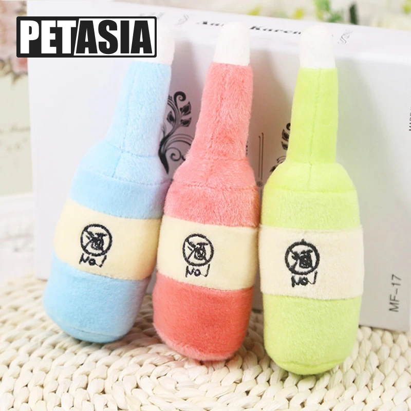 

New Dog Pets Toys Chew Cute Bottle Designs Dog Play Doll Pet Puppy Squeaker Squeak Sound Toy Small Dogs Cats Pets Acessorios