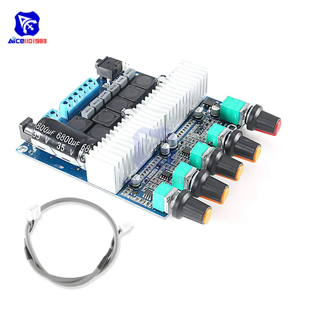 TPA3116 2,1 аудио усилитель плата DC 12-24 в цифровой HIFI модуль усилителя для сабвуфера супер бас динамик модуль 50 Вт+ 50 Вт+ 100 Вт