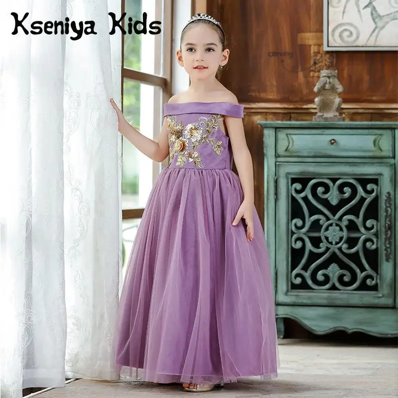 

Kseniya Kids 2018 Autumn Winter Children's Birthday Dress Princess Dress Flower Girl Sequin Wedding Dress Evening Dresses Kids