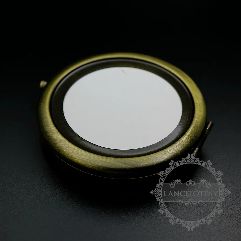 58 мм установочный ободок, винтажный стиль, бронза, золото, серебро, круглый пустой компактный карманный зеркальный с аптечкой лоток 1991028