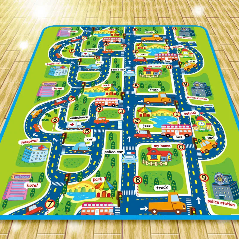 City Map Soft Todder Play Mat Baby PlayMat Toys Crawling Pads For Children Development Carpets Kid Puzzle Play Game Rug 