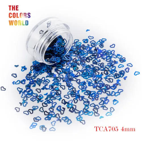 TCA705 200g TCT-050 полые в форме сердца 12 лазерных цветов 4 мм блеск набор для блеск для ногтей гель Дизайн ногтей украшение макияж Facepaint DIY - Цвет: TCA705 200g
