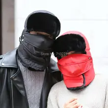 DT508 NEW Hot Winter Hat for Men Women Fashion Bomber Hat Warm Russian Hat Outdoor Mask Trapper Bomber Hat Lovers Riding Ski Cap