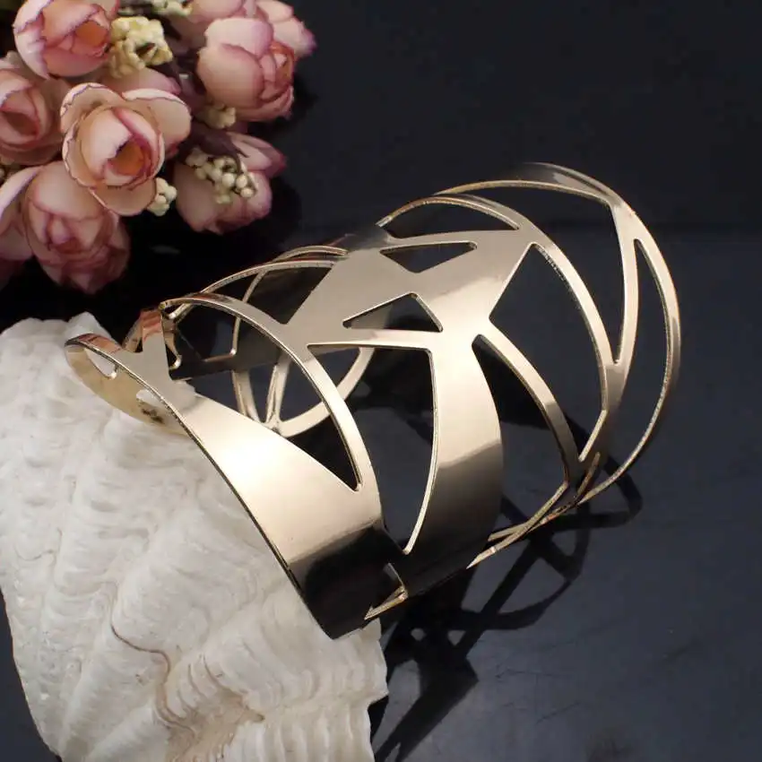 Bangle Bracelet Geometric Hollow Alloy For Women