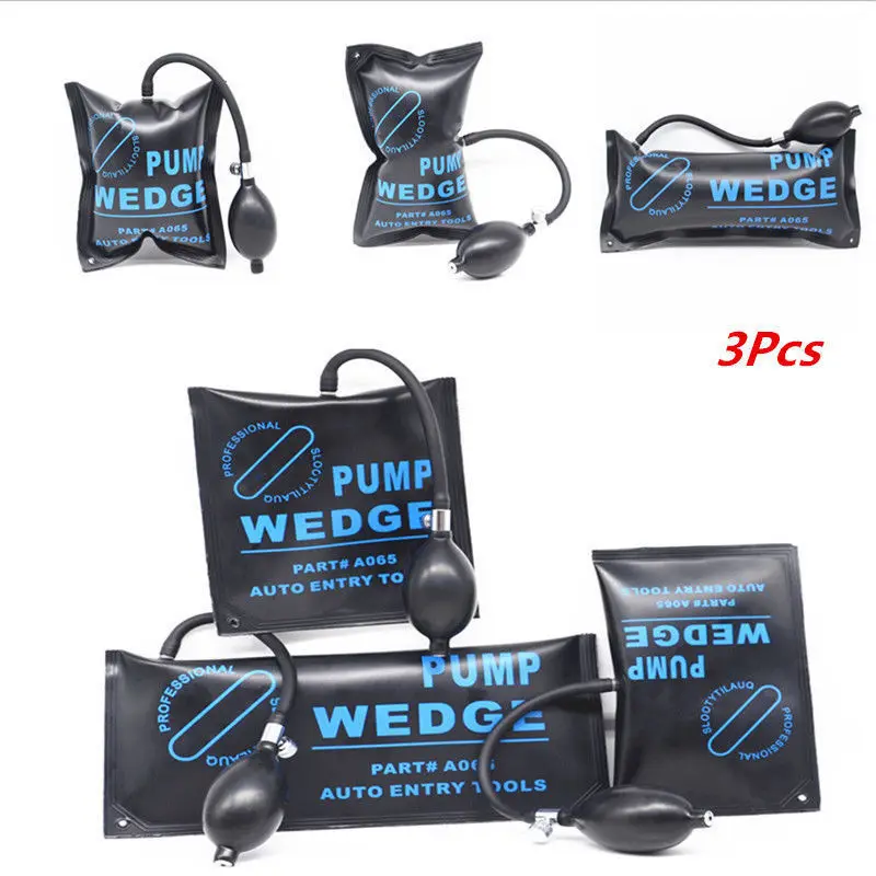 

3Pcs Car Air Pump Wedge Inflatable Shim Pad Cushioned Powerful Opener Hand Tool