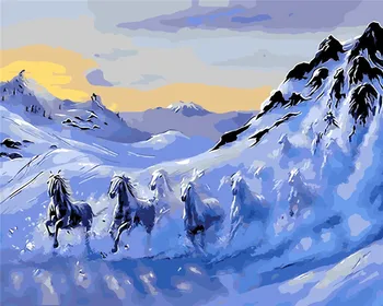 

Galloping horse forward for living room office decor painting oil Painting pictures By Numbers Drawing by numbers DIY poster