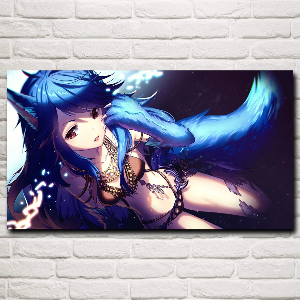 Shingeki No Bahamut Fenrir Anime Game Posters And Prints Living Room Wall Art Silk Painting Home Decor Pictures Decoration Poster Print Decorative Printswall Print Aliexpress