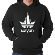 Dragon Ball Z Saiyan толстовки Для мужчин осень-зима аниме Зимние флисовые Для мужчин кофты Теплый высокого качества в стиле Harajuku с капюшоном