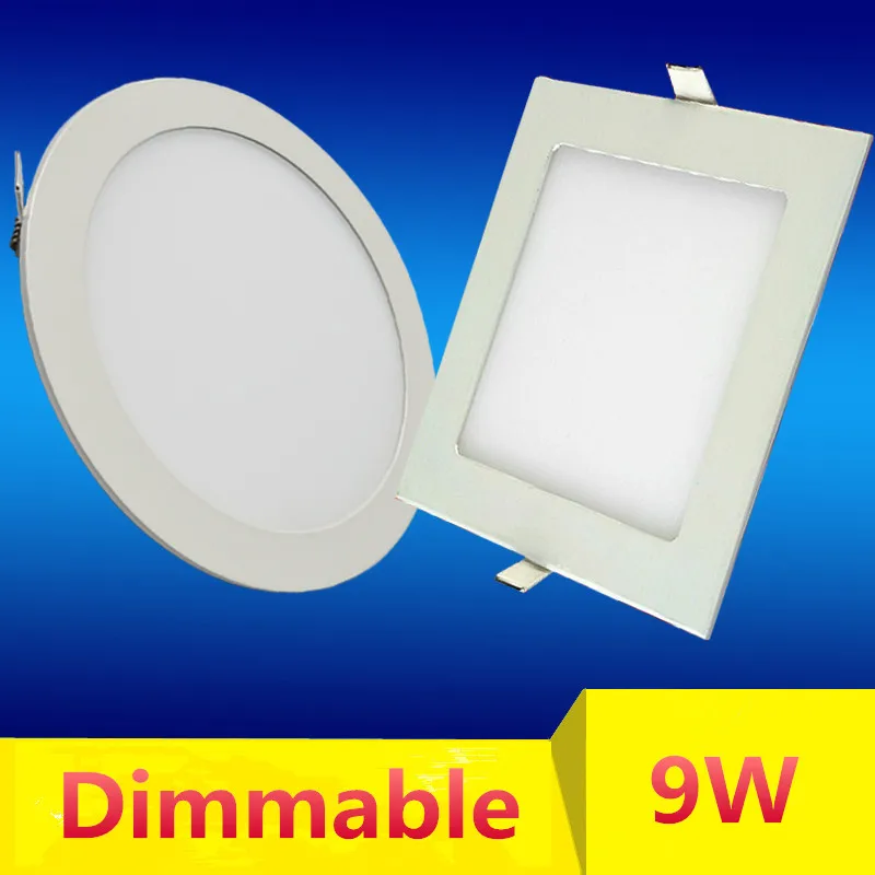

Ultra Bright 9W LED Recessed Ceiling Round Square Panel Down Light Lamp + Driver LED spotlight lamp 85-265V bulb downlight