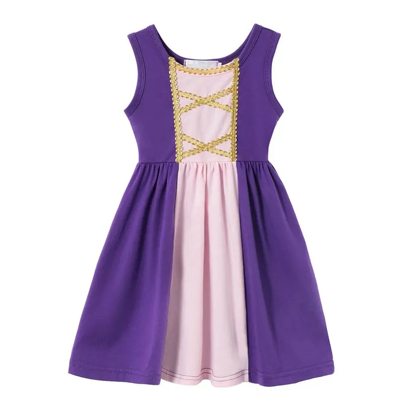 Girls Summer Dress Child Mickey Belle Snow White Moana Elsa Magic Hair Anna Cotton Birthday Princess Costume girls dress,princess costume,kids clothes
