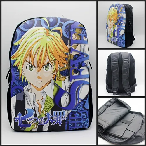 

anime The Seven Deadly Sins Backpack School bag Student Bookbag Shoulder Bag Canvas Casual Travel Bag Kids Gift